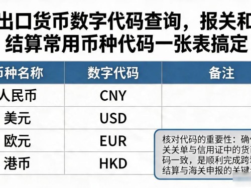 出口货币数字代码查询，报关和结算常用币种代码一张表搞定