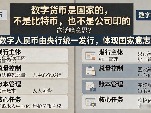 数字货币是国家的，不是比特币，也不是公司印的，这话啥意思