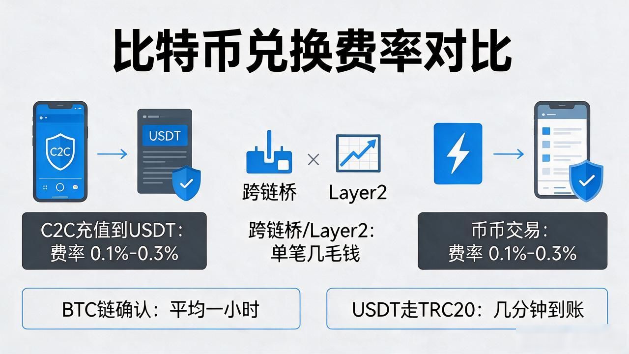 头部交易所跨币种兑换安全合规指南_比特币兑换USDT手续费及到账速度对比_比特币兑换数字货币